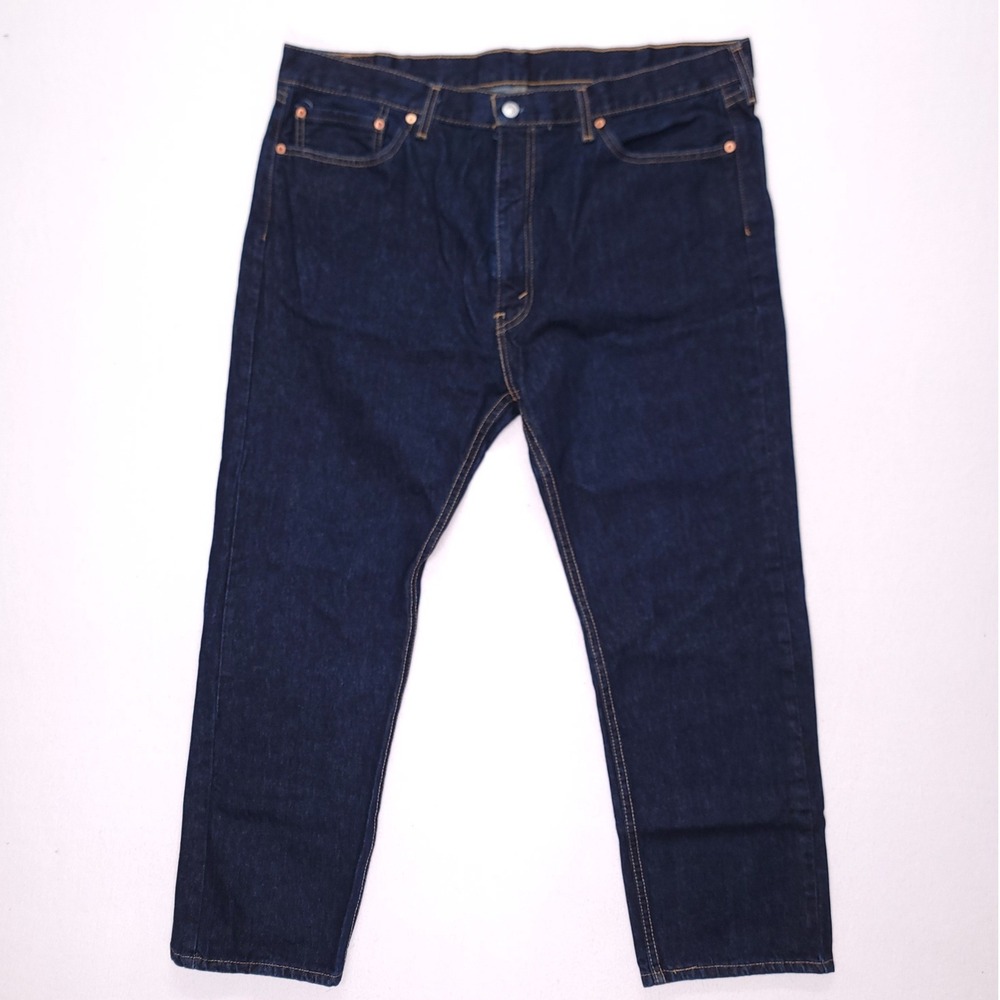 Levi 505 Regular Fit Mens‎ Dark Wash Denim Jeans W40 L29 Indigo